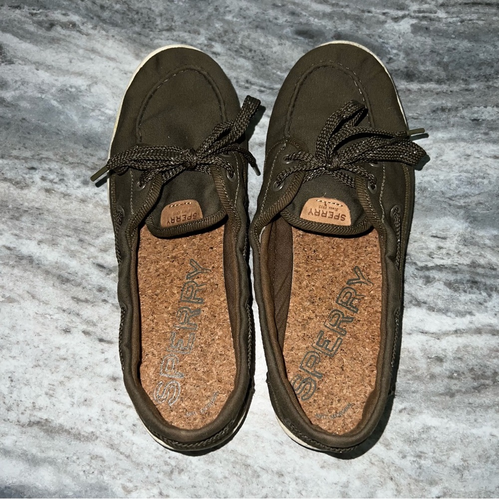 Sperry Women's Drift Hale Flat Sperry Top-sider Shoes Army Green Size 8.5M - Picture 5 of 7